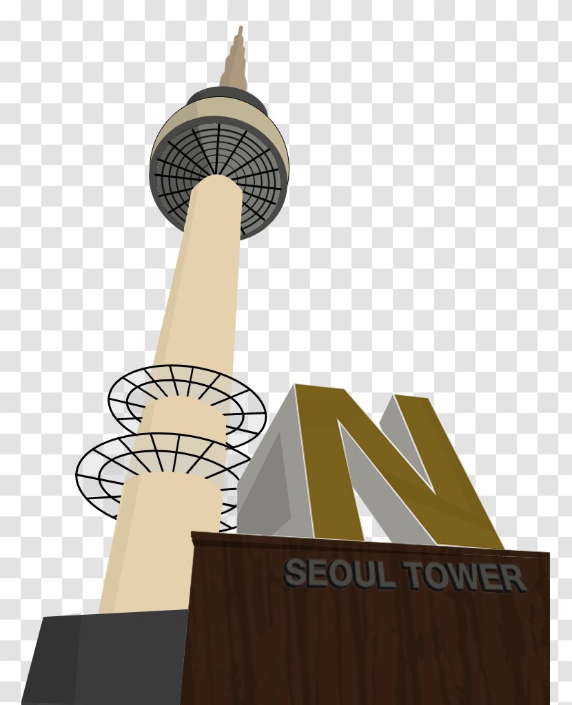 N Seoul Tower Namsan Landmark - Name Transparent PNG