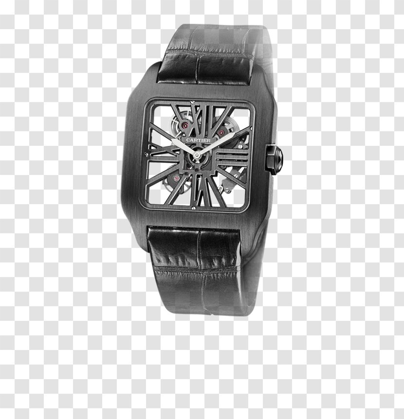 Cartier Santos Skeleton Watch Manufacture D'horlogerie - Horology - Titanium Transparent PNG