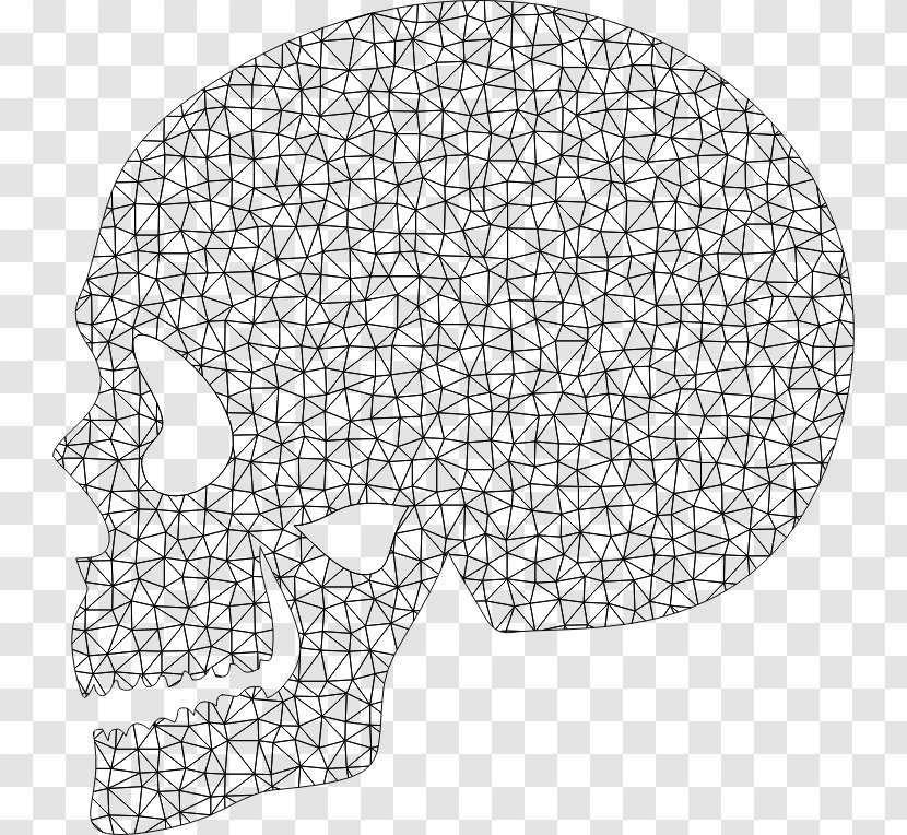 Website Wireframe Skull Polygon Brain - Low Poly Transparent PNG