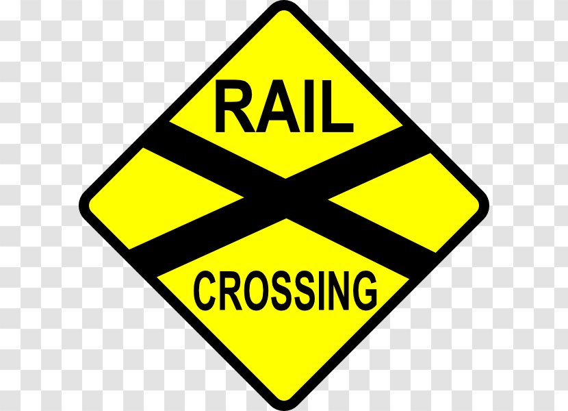 Rail Transport Train Level Crossing Traffic Sign - Yellow - Railroad Cliparts Transparent PNG