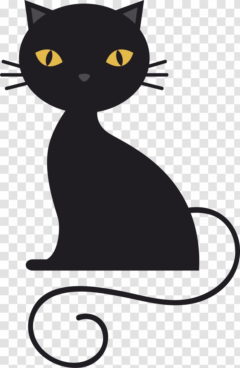 Bombay Cat Black Kitten Clip Art - Crouching Transparent PNG