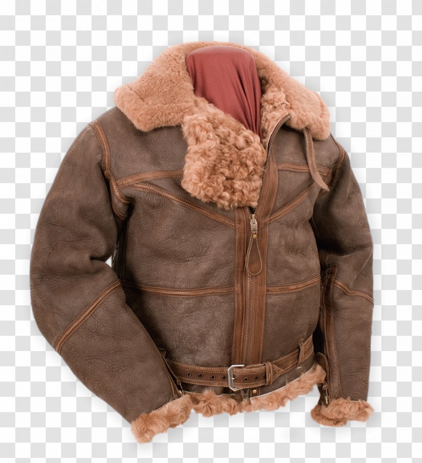 Leather Jacket Flight Clothing Shearling - Pattern Transparent PNG
