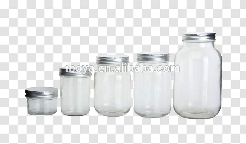 Glass Bottle Mason Jar Lid - Silver Transparent PNG