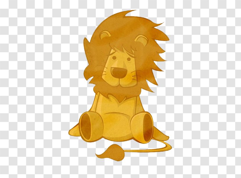 Lion Illustration - Yellow - Wind Transparent PNG