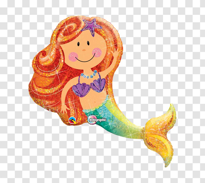Mylar Balloon Mermaid Ariel Birthday - Little Transparent PNG
