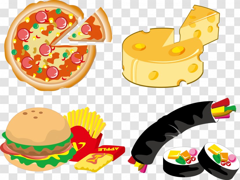 Sushi Japanese Cuisine Fried Rice Food - Meal - Vector Cheese Burger Pizza Creative Transparent PNG