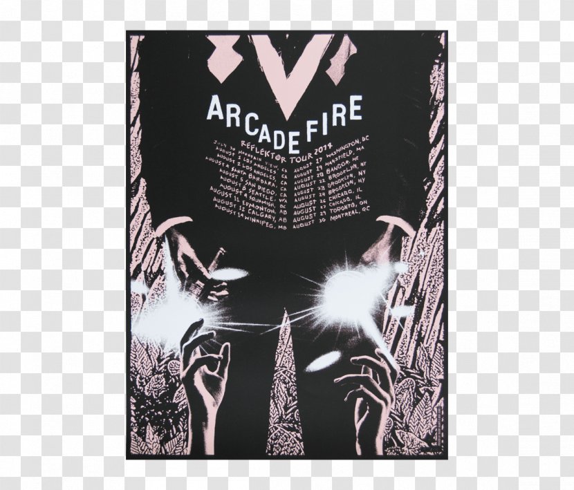 Poster Arcade Fire Reflektor Graphic Design Musician - Frame - Pink Transparent PNG