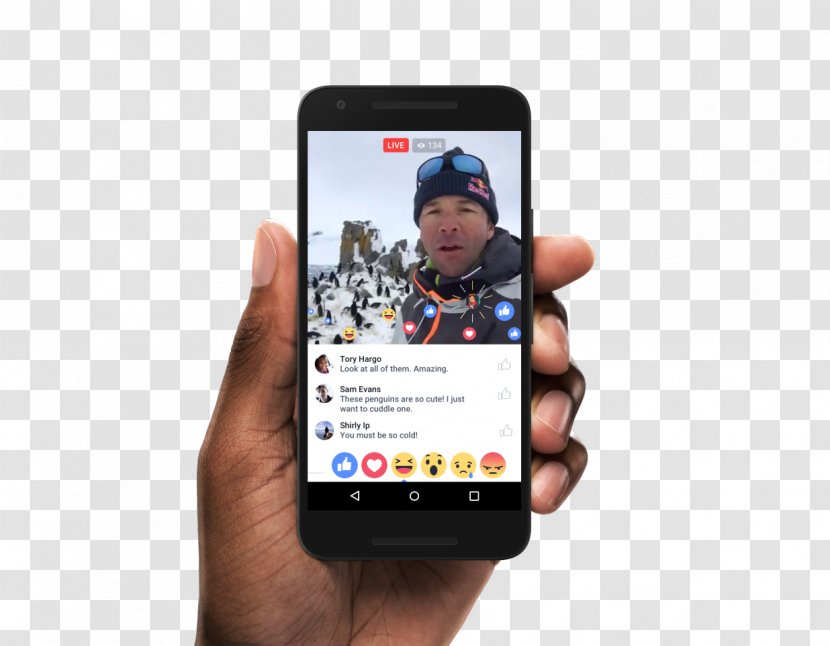 Social Media Facebook Live Streaming Broadcasting - Portable Communications Device Transparent PNG