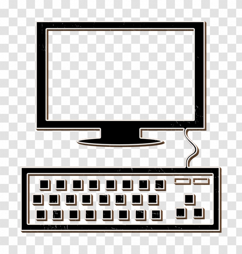 Computer Icon Workplace With Computer Monitor And Keyboard Icon Computer And Media 1 Icon Transparent PNG