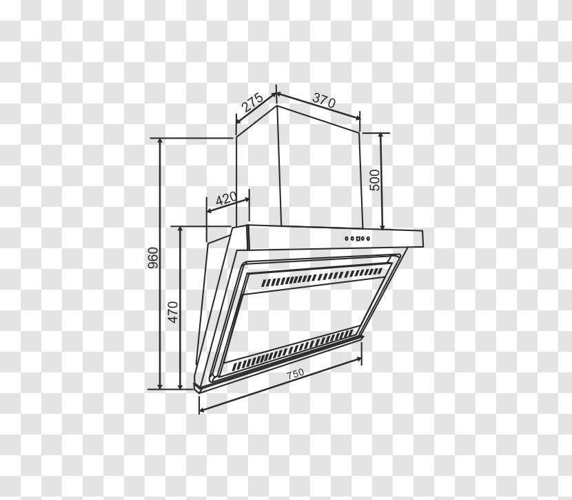 Door Handle Drawing Line Diagram - Hardware Accessory - Kitchen Chimney Transparent PNG