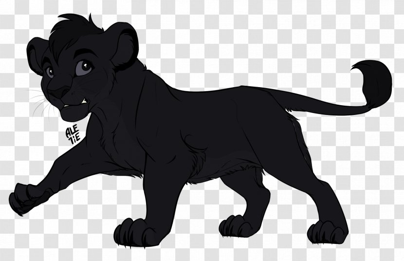 Black Panther Lion Big Cat Cougar - Tail Transparent PNG