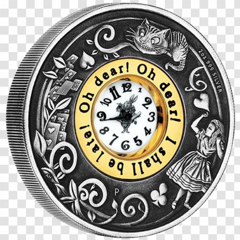 Alice's Adventures In Wonderland Silver Coin - Lewis Carroll Transparent PNG