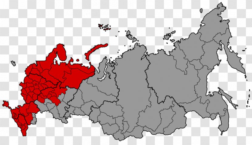 Russia World Map Illustration Vector Graphics - Subdivisions Of Transparent PNG
