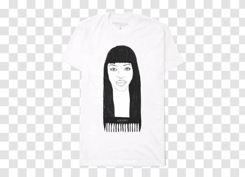 Long-sleeved T-shirt Font - Black - Naomi Campbell Transparent PNG