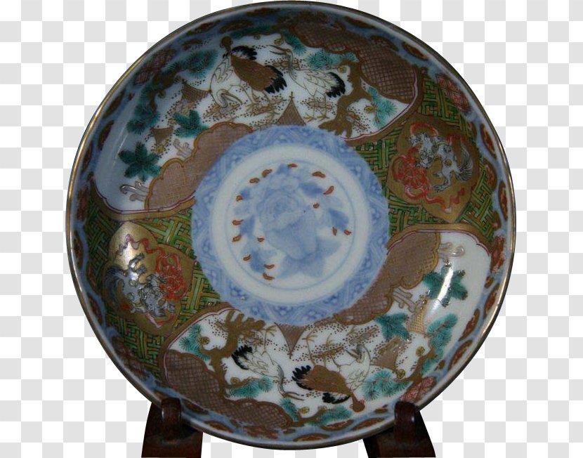 Plate Edo Period Blue And White Pottery Ceramic Imari Ware - Porcelain - Japanese Crane Transparent PNG