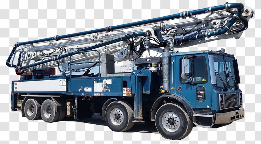 Concrete Plus Crane Truck Machine Public Utility - Construction Equipment Transparent PNG