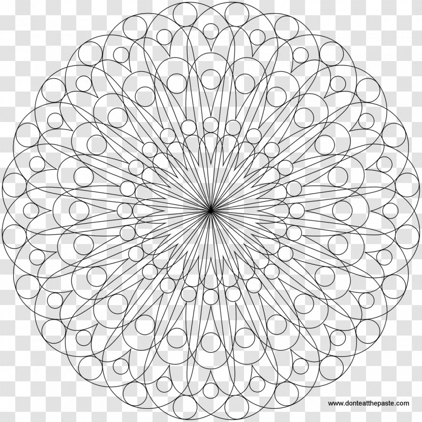 Mandala Coloring Book Drawing Image Adult - Monochrome - Just Dance Pages Transparent PNG