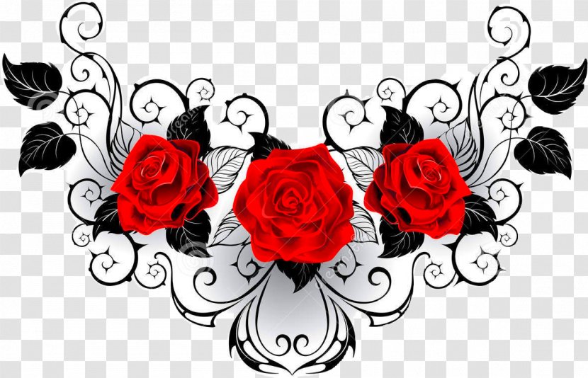 Tattoo Rose Drawing - Red Transparent PNG