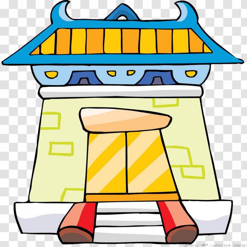 Cartoon Classical Architecture Illustration - Chinese - Domineering Temple Transparent PNG