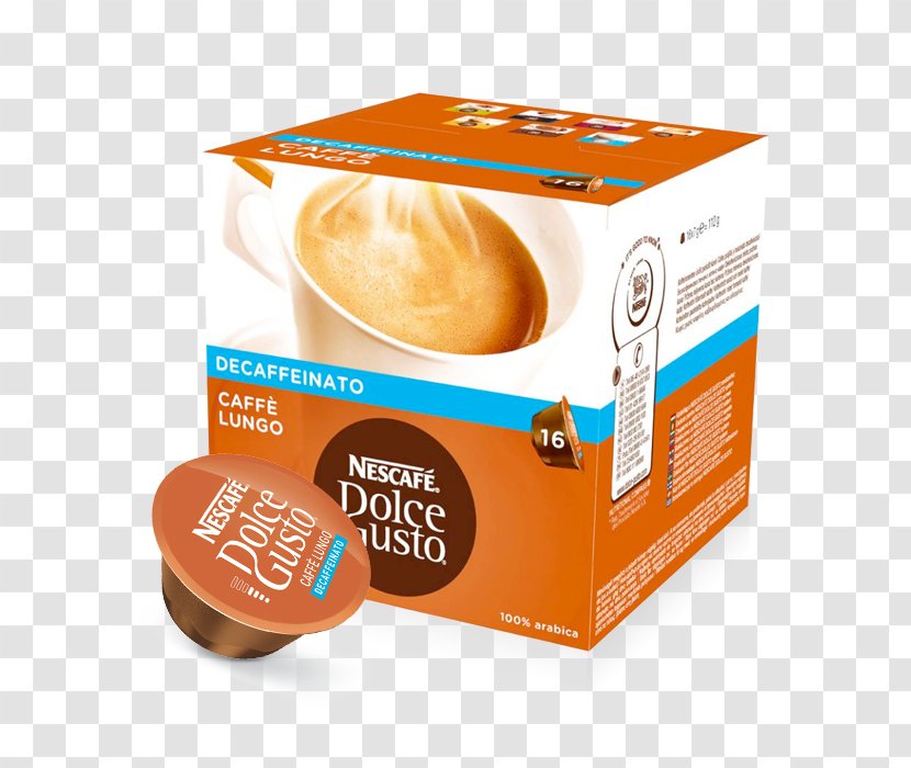 Dolce Gusto Lungo Coffee Café Au Lait Cafe - Decaffeination Transparent PNG