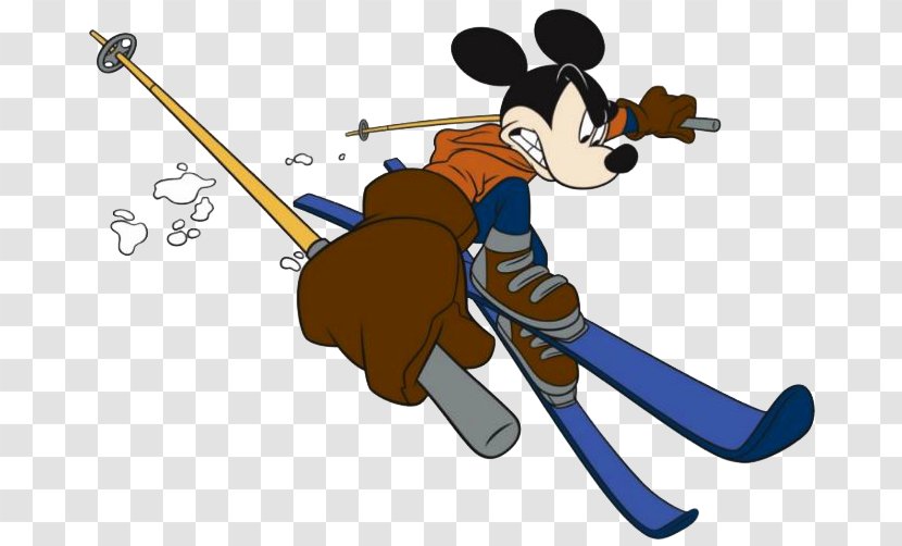 Mickey Mouse Minnie Skiing Clip Art - Sports Equipment Transparent PNG