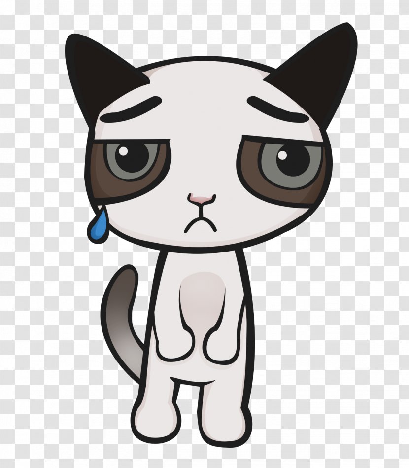 Grumpy Cat Kitten Food Clip Art - Vertebrate - Sad Transparent PNG
