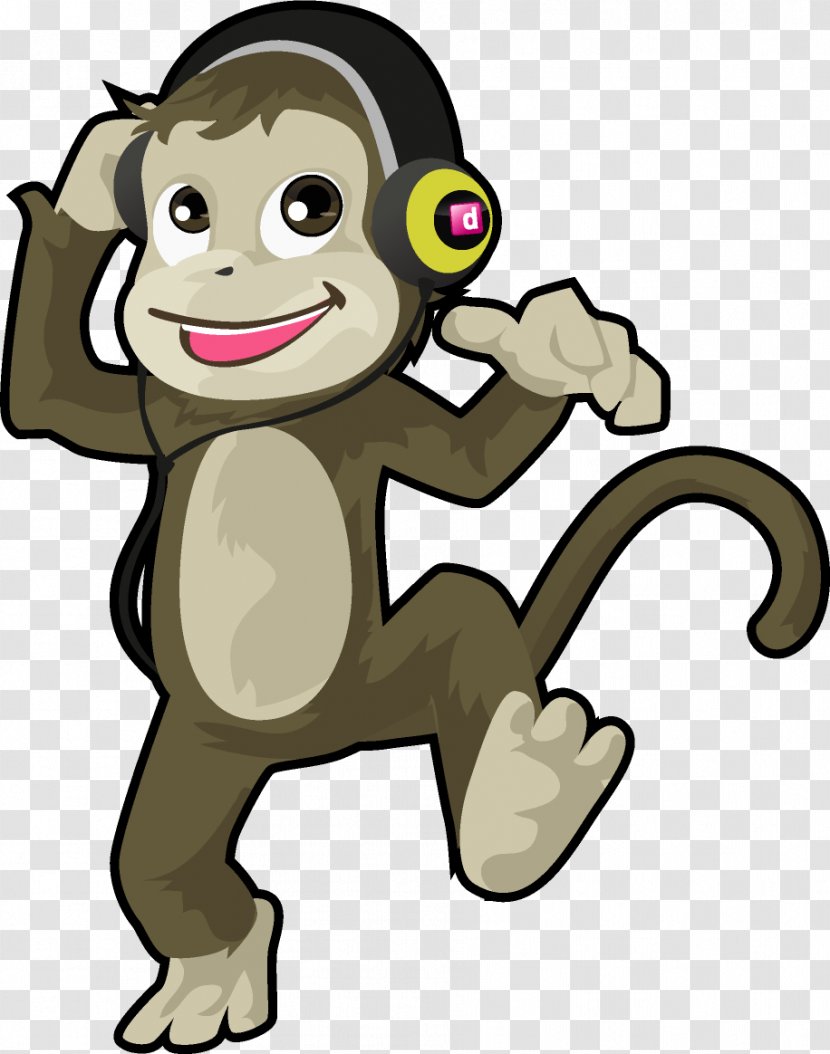 Clip Art Monkey Primate Cartoon - Animal - Gambar Monyet Kartun Transparent PNG
