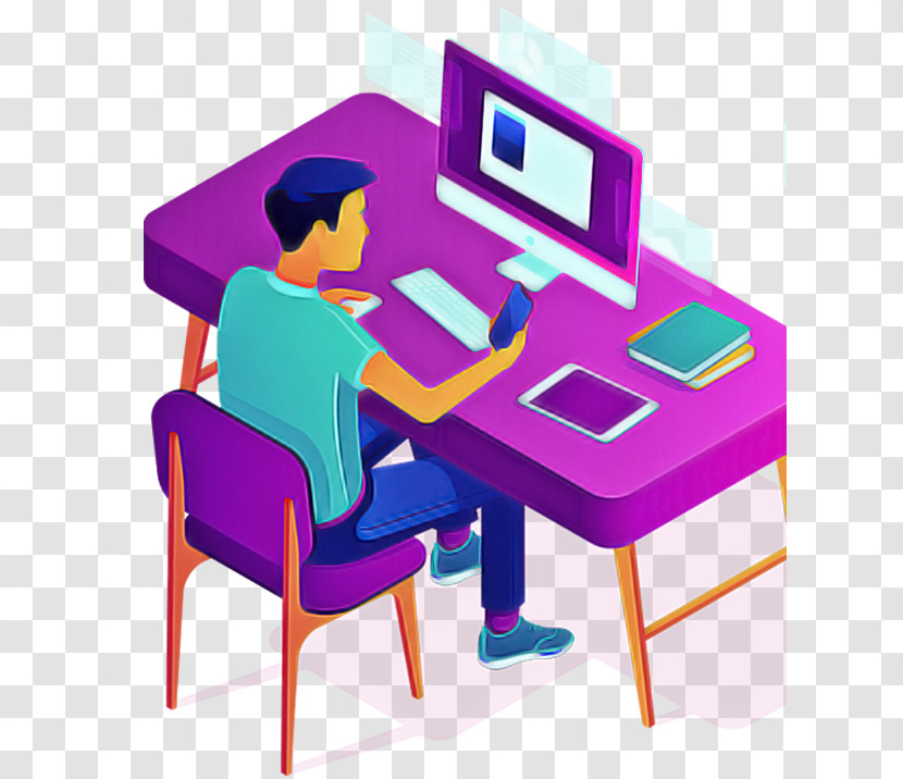 Furniture Table Cartoon Violet Pianist Transparent PNG