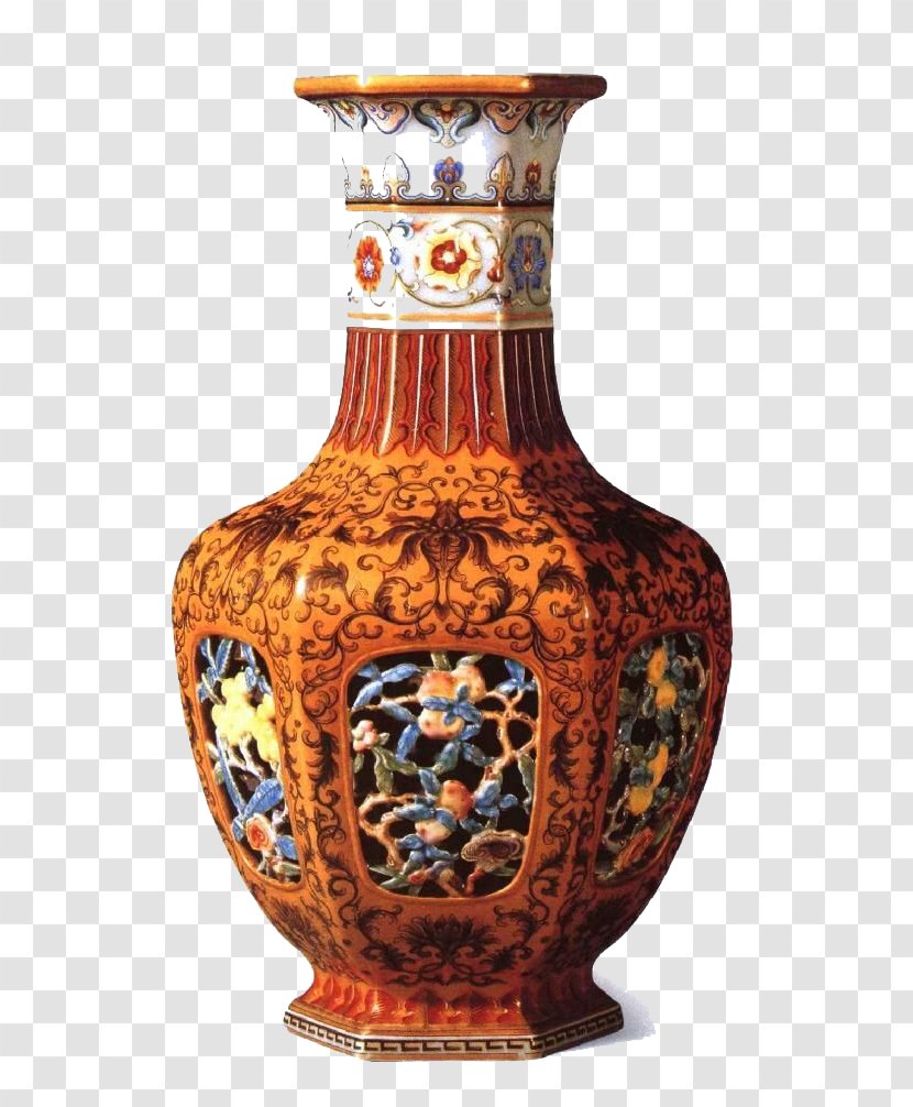 Qing Dynasty Vase Falangcai Porcelain Antique - Objects Transparent PNG