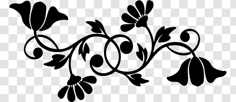 Floral Design Motif Flower Clip Art - Silhouette Transparent PNG