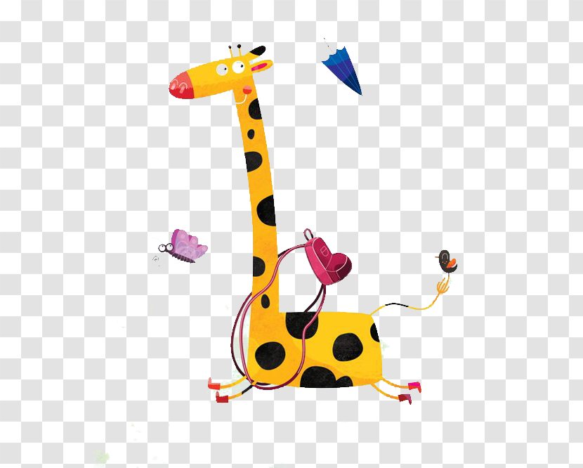 Giraffe Drawing Watercolor Painting Illustration - Animal - Cartoon Transparent PNG