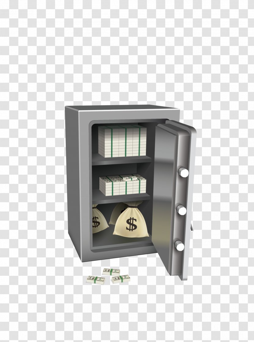 Safe Euclidean Vector Illustration - Deposit Box - Silver To Open The Transparent PNG