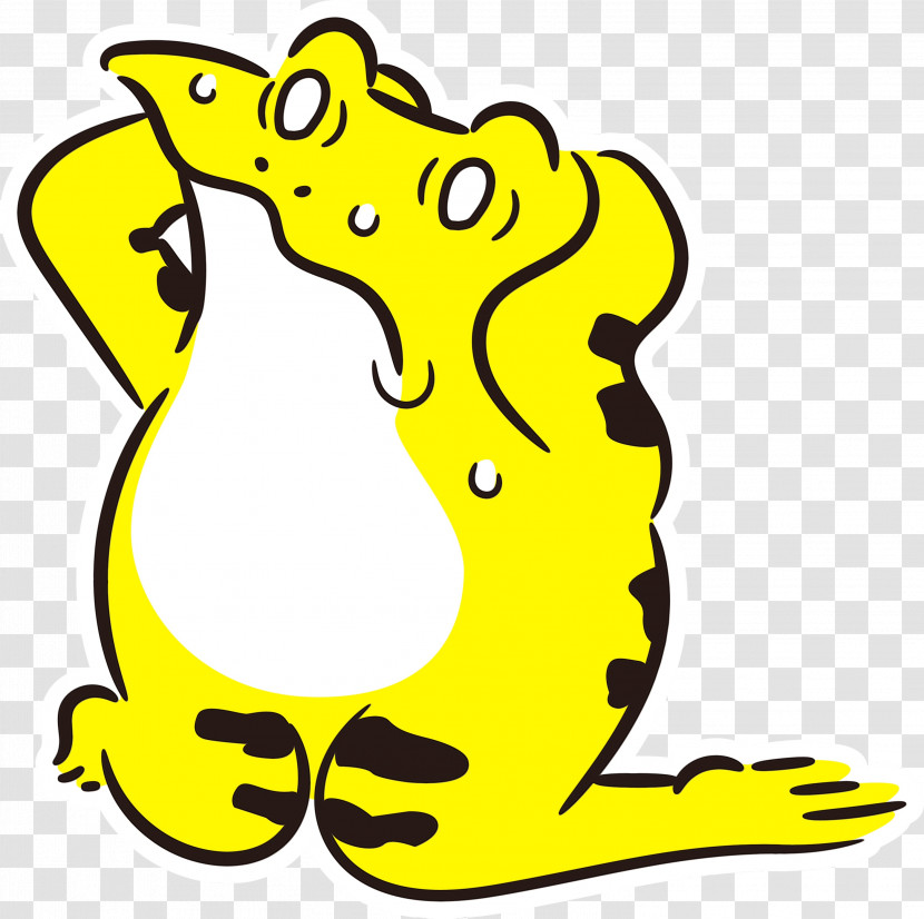 Frogs Toad Cartoon Yellow Animal Figurine Transparent PNG