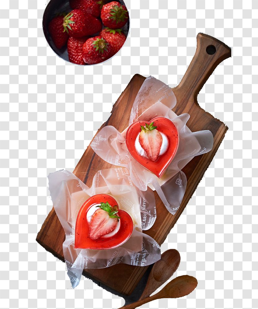 Milkshake Fruitcake Strawberry - Food - Heart-shaped Cake Transparent PNG