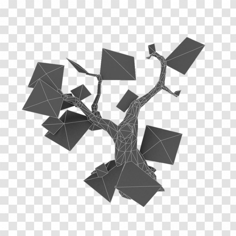 Low Poly CGTrader 3D Computer Graphics Video Game Augmented Reality - Black And White - Dead Tree Material Transparent PNG