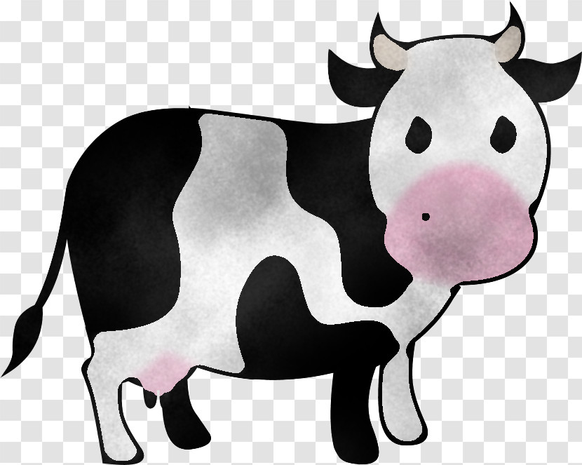 Cartoon Bovine Dairy Cow Snout Livestock Transparent PNG