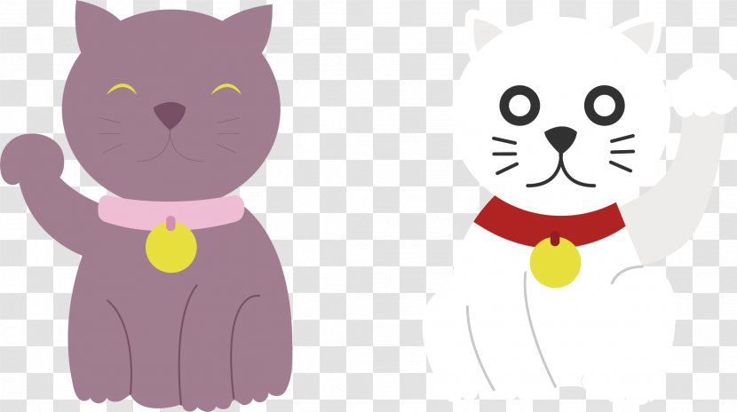 Whiskers Cat Clip Art - Fictional Character - Purple Vector Transparent PNG