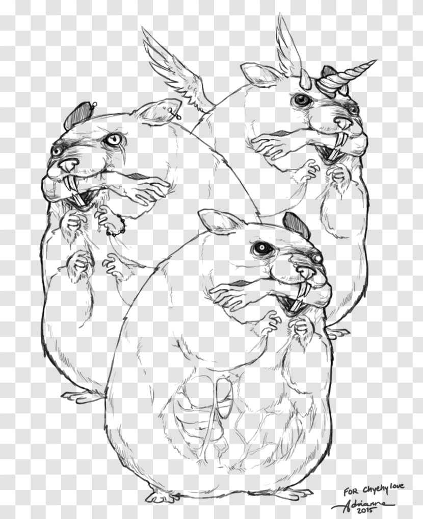 Drawing Art Hamster Cat - Heart Transparent PNG