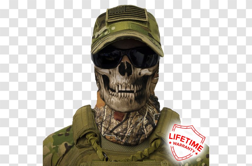 Face Shield Mask Camouflage Balaclava Kerchief - Skull Camo Transparent PNG