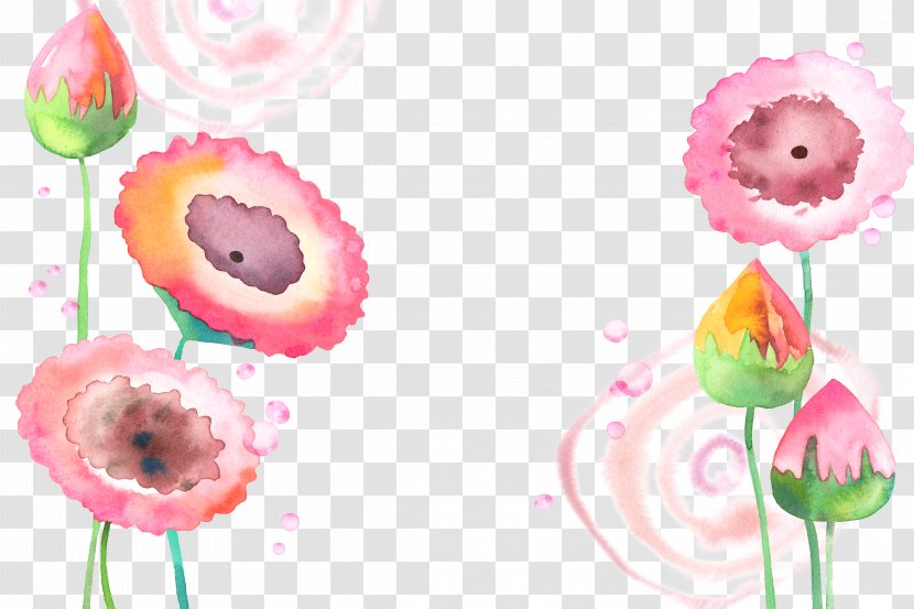 Watercolor: Flowers Watercolor Painting - Floristry - Lotus Background Transparent PNG