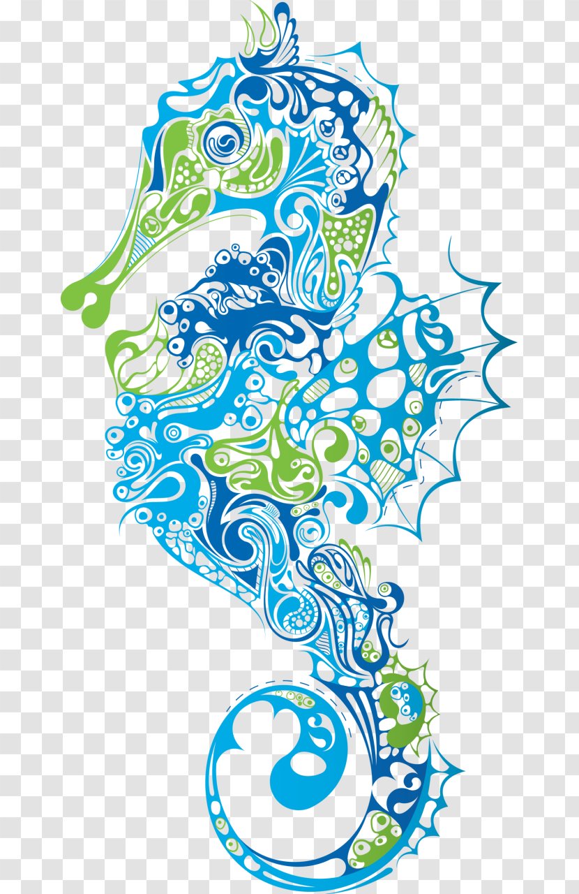 Lined Seahorse Clip Art - Cliparts Transparent PNG