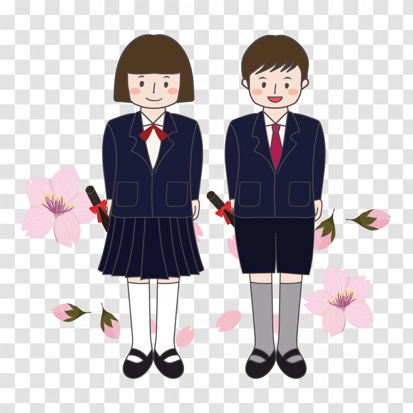 School Uniform Human Behavior Cartoon - Heart - Graduation Ceremony Transparent PNG