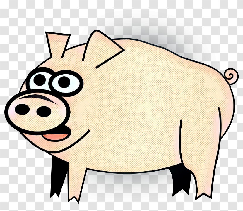 Cartoon Clip Art Snout Domestic Pig Boar - Fawn Livestock Transparent PNG