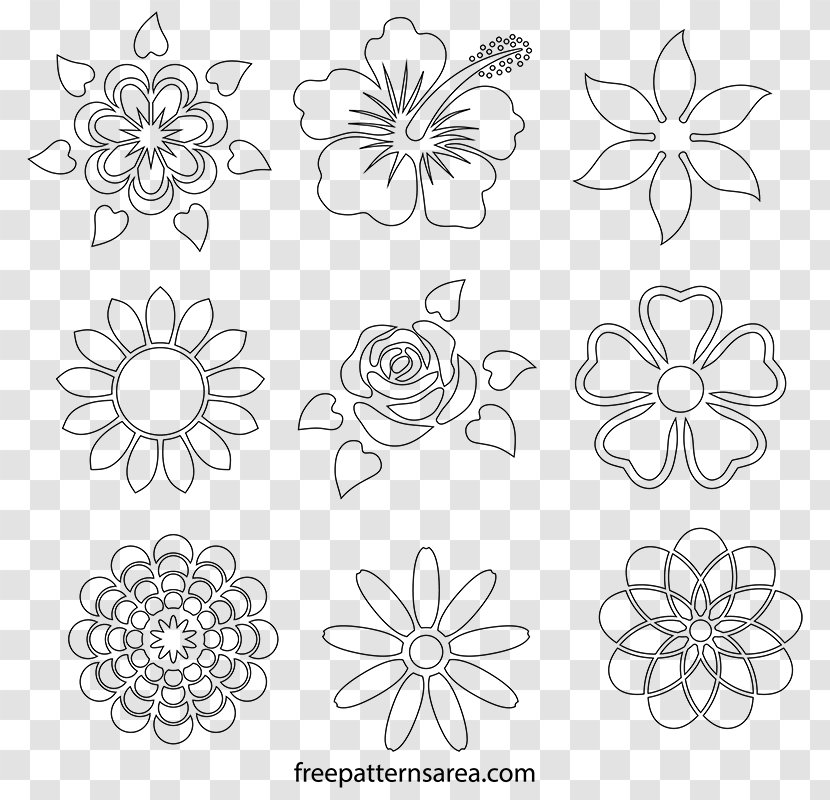 Stencil Flower Petal Pattern - Visual Arts - Design Transparent PNG