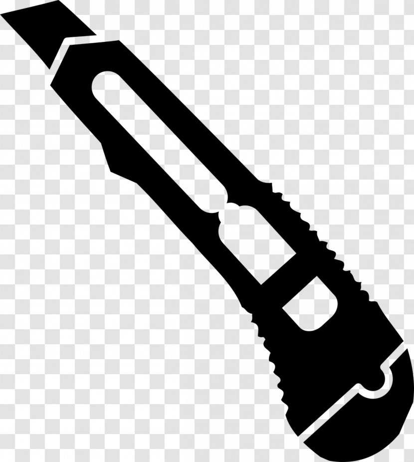 Utility Knives Knife Vinyl Cutter Clip Art - Black And White Transparent PNG