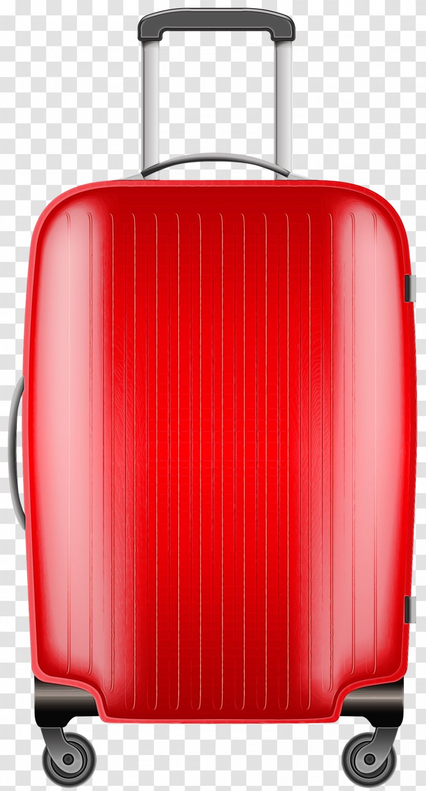 Suitcase Red Hand Luggage Baggage And Bags - Bag Rolling Transparent PNG