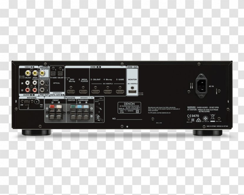 Denon AVR X520BT AV Receiver HDMI AVR-S510BT - Avrs510bt - Cosmetics Advertising Transparent PNG