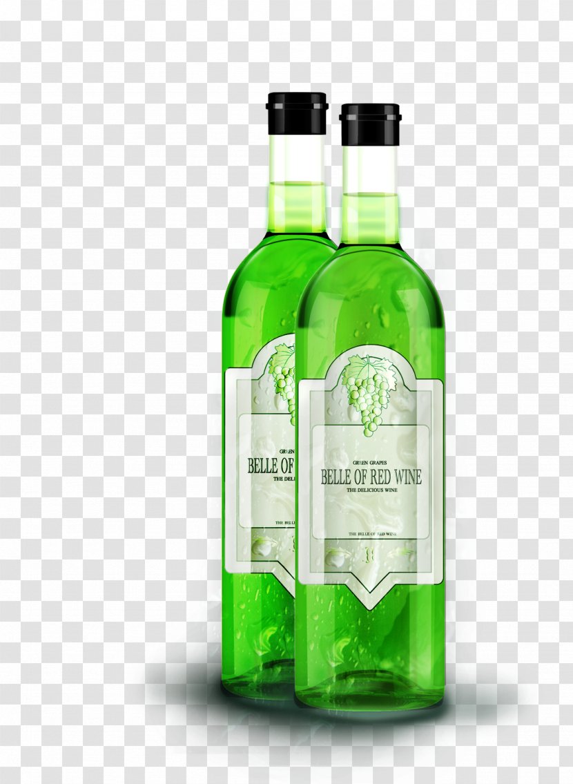 White Wine Liqueur Bottle - Grape - Ornament Transparent PNG