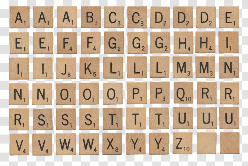 Scrabble Letter Distributions Tile Board Game - Wall - Wooden Alphabet Transparent PNG