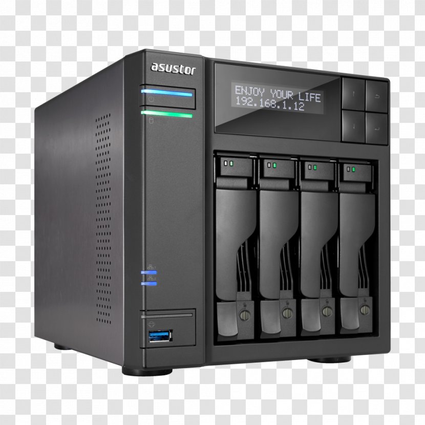 Network Storage Systems Multi-core Processor ASUSTOR Inc. Computer Servers Celeron - Disk Array - File Server Transparent PNG